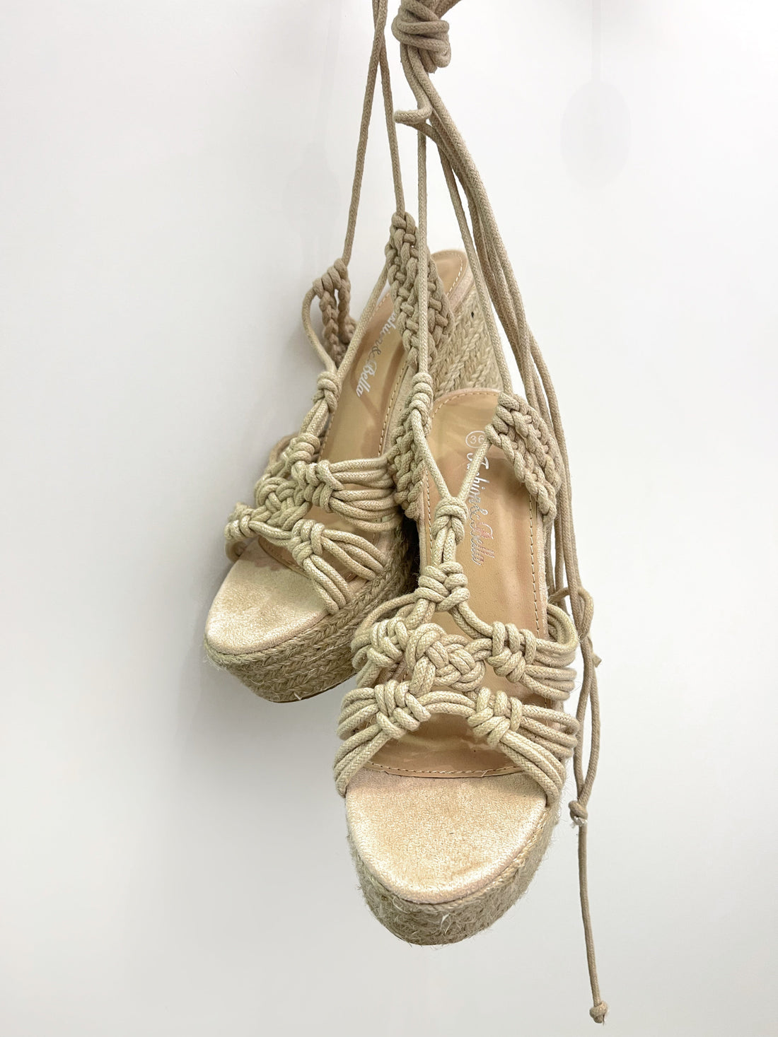 Cuña Tiras Beige